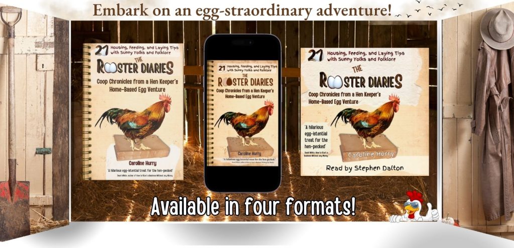 Curious about keeping hens at home?  Struggling to balance self-sufficiency with suburban life and seeking fresh perspectives?

Then,  The Rooster Diaries is for you!  More than 233 reviewers on Amazon and GoodReads have described it as 'funny, far-out and wise.' 